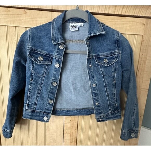 Girls Looney Tunes Tweety Bird Denim Jean Jacket XS 4 5 Blue - Picture 4 of 6
